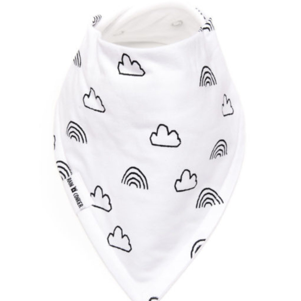 Rain+Conker Rain+Conker Monochrome Clouds + Rainbows Bandana Bib