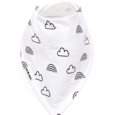 Rain+Conker Rain+Conker Monochrome Clouds + Rainbows Bandana Bib