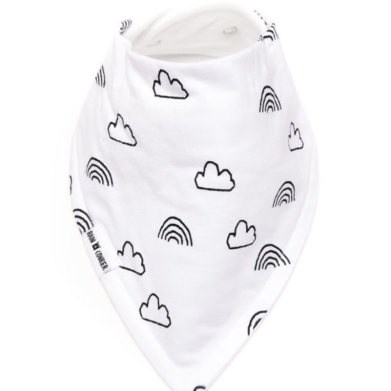 Rain+Conker Rain+Conker Monochrome Clouds + Rainbows Bandana Bib
