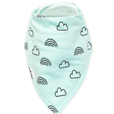 Rain+Conker Rain+Conker Mint Clouds + Rainbows Bandana Bib