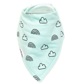 Rain+Conker Rain+Conker Mint Clouds + Rainbows Bandana Bib