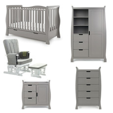 Obaby Stamford Luxe Sleigh 5 Piece Room Set – Taupe Grey