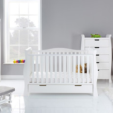 Obaby Stamford Luxe Sleigh 5 Piece Room Set – White