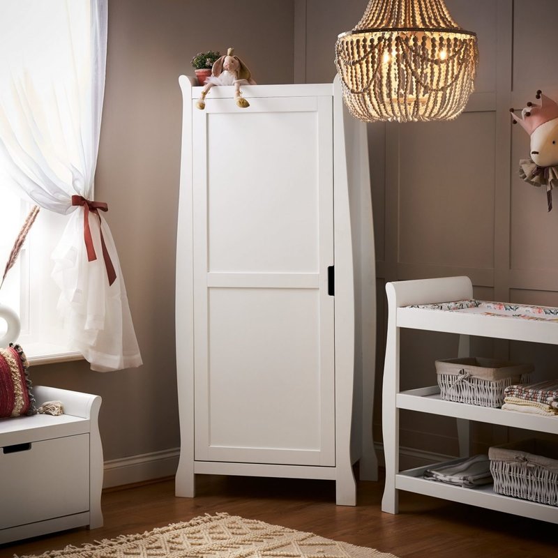 Obaby Obaby Stamford Sleigh Single Wardrobe - White