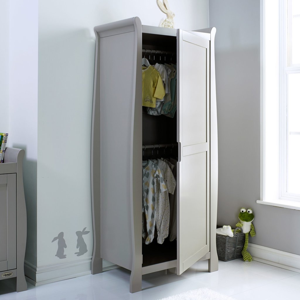 Obaby Obaby Stamford Sleigh Single Wardrobe - Warm Grey
