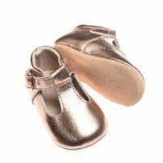 Rain+Conker Rain+Conker Rose Gold Leather T-bar - Soft Sole - 18- 24 months (13.5cm)