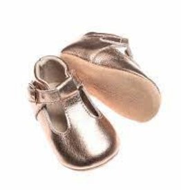 Rain+Conker Rain+Conker Rose Gold Leather T-bar - Soft Sole - 18- 24 months (13.5cm)
