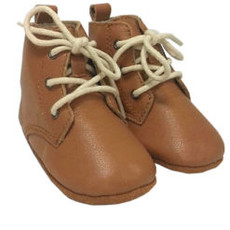 Rain+Conker Rain+Conker Vintage Tan Leather Boot Moccasins-Premium Leather-12-18 months(13cm)
