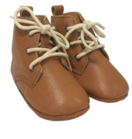 Rain+Conker Rain+Conker Vintage Tan Leather Boot Moccasins-Premium Leather-12-18 months(13cm)