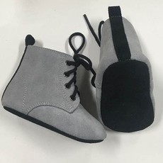 Rain+Conker Rain+Conker Grey Suede Boot Moccasins-Premium Leather - 6-12 months(12cm)