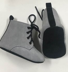 Rain+Conker Rain+Conker Grey Suede Boot Moccasins-Premium Leather -12-18months(13cm)