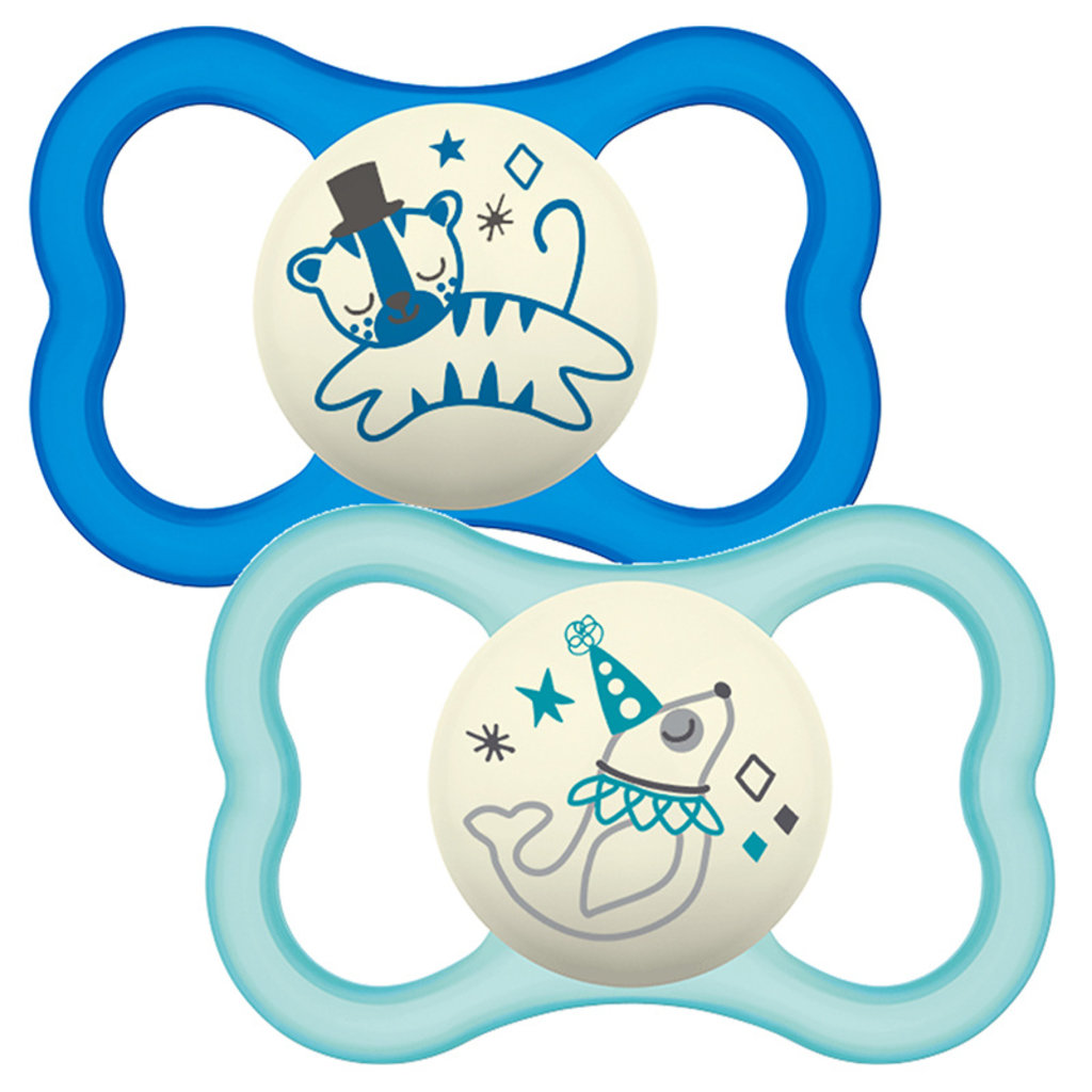 Mam MAM AIR NIGHT LATEX SOOTHER BLUE 12M+ 2PK