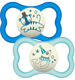 Mam MAM AIR NIGHT LATEX SOOTHER BLUE 12M+ 2PK