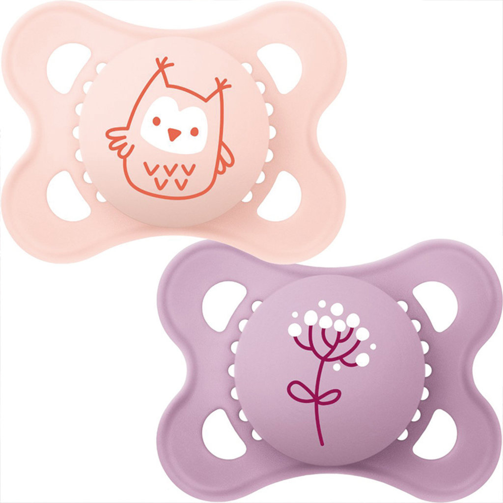 Mam MAM ORIGINAL SOOTHER NATURE MATT PINK 12M+ F2PK