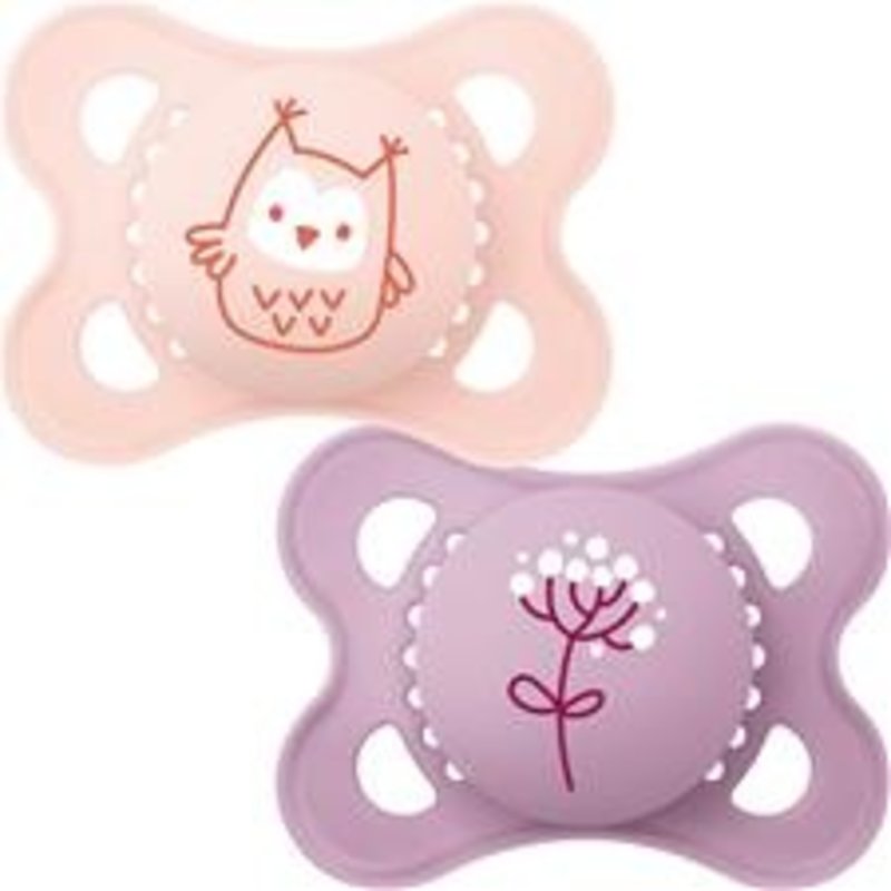 Mam Mam Original Soother Nature Matt Pink 12m+ 2pk