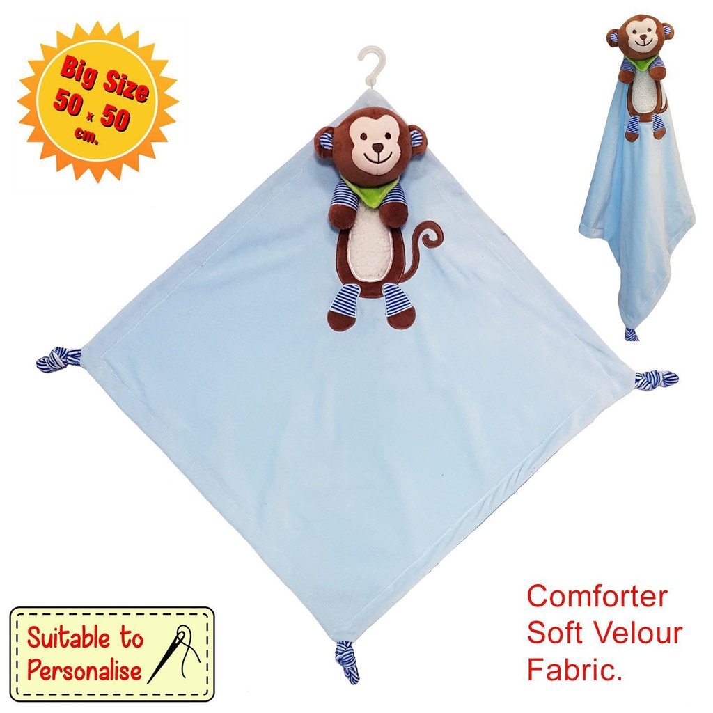 Large 3D Monkey Comforter -Blue