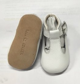 Rain+Conker Rain+Conker White Moccasins Leather T-bar-Premium Leather-6-12 months (11.5cm)