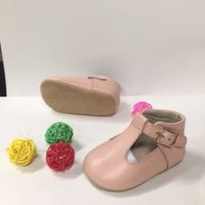 Rain+Conker Rain+Conker  Baby Pink  Leather T- Bar Moccasins-Premium Leather -3-6 months(11cm)