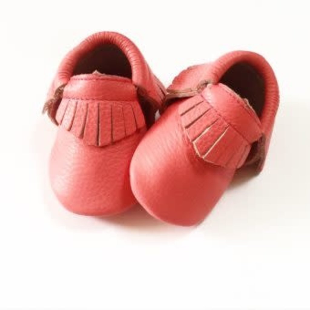 Rain+Conker Rain+Conker Coral Pink Moccasins Premium Leather 0-3m
