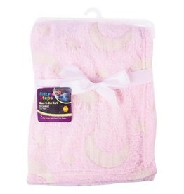 First Steps Baby Blanket Pink Glow In The Dark