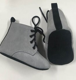 Rain+Conker Rain+Conker Grey Suede Boot Moccasins -Premium Leather-3-6 months(11cm)