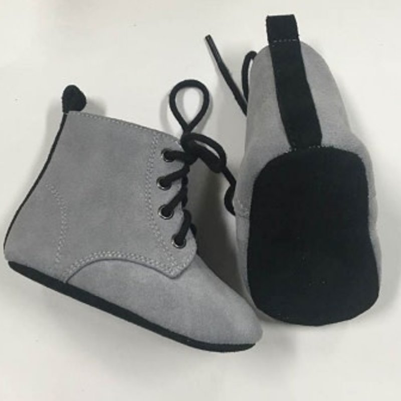 Rain+Conker Rain+Conker Grey Suede Boot Moccasins -Premium Leather-3-6 months(11cm)