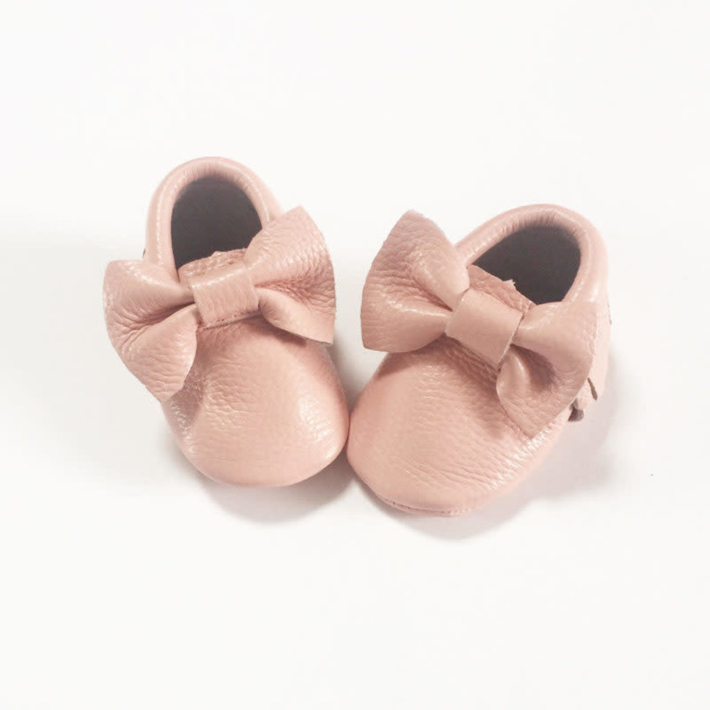 Rain+Conker Rain+Conker Baby Pink Bow Moccasins  - Premium Leather - 12-18 months (13cm)