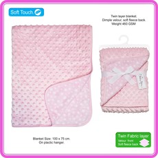 Twin Layer Dimple And Star Fleece -Pink