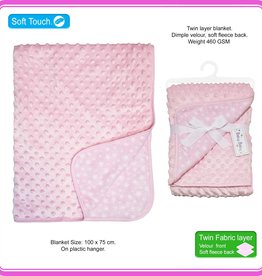 Twin Layer Dimple And Star Fleece -Pink