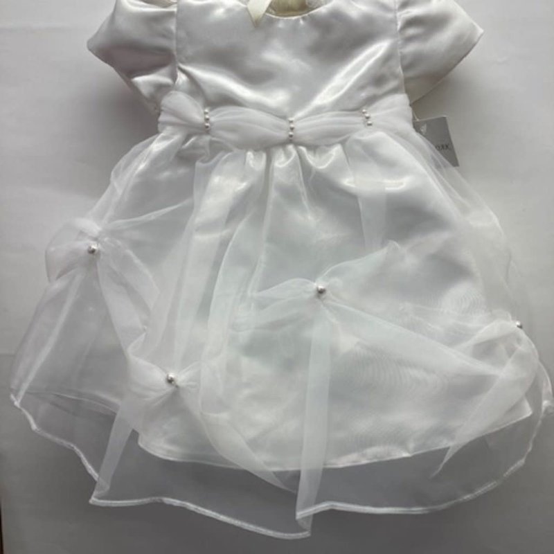 Riveroaks Christening Organza Pearl Gown 6-12m