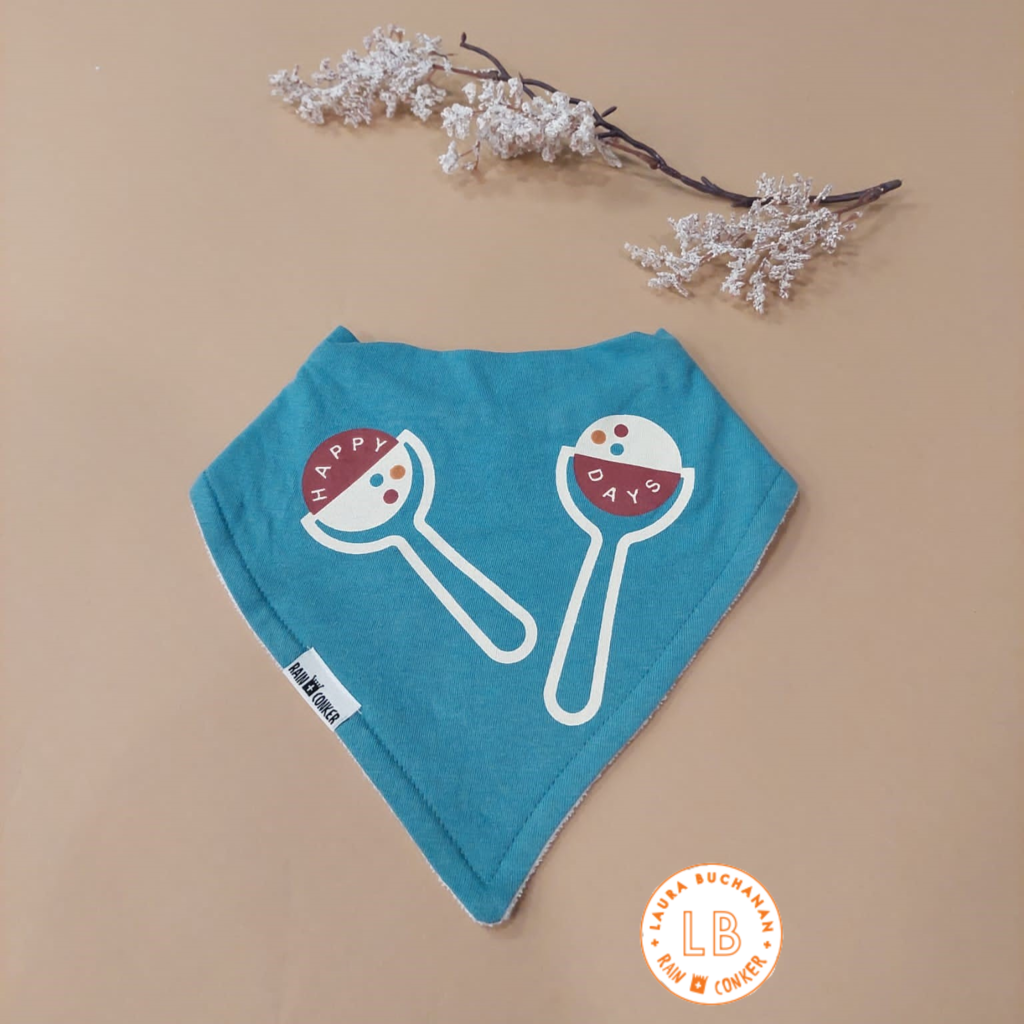 Rain+Conker Rain+Conker Happy Days Blue Bandana Bib