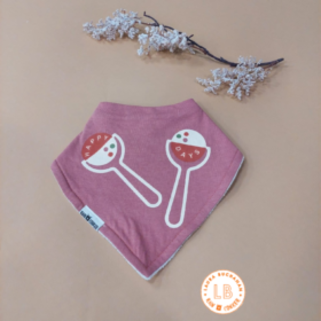 Rain+Conker Rain+Conker Happy Days Pink Bandana Bib