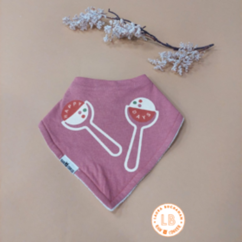 Rain+Conker Rain+Conker Happy Days Pink Bandana Bib
