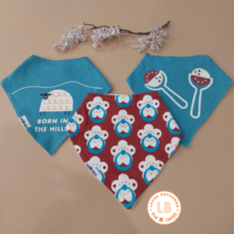 Rain+Conker Rain+Conker 3 Pack Born In The Hills Bandana Bib