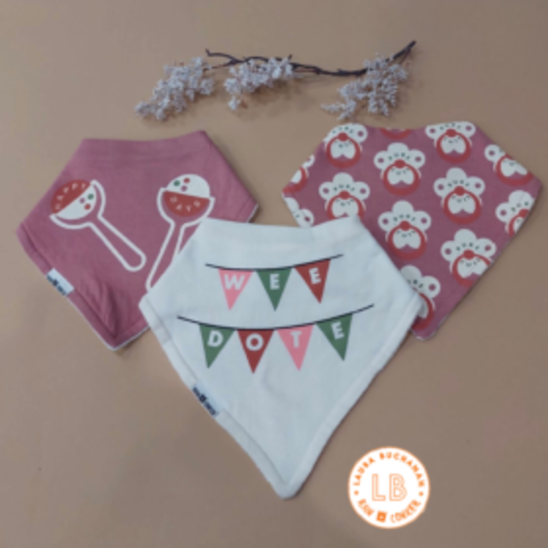 Rain+Conker Rain+Conker 3 Pack Wee Dote Bandana Bib