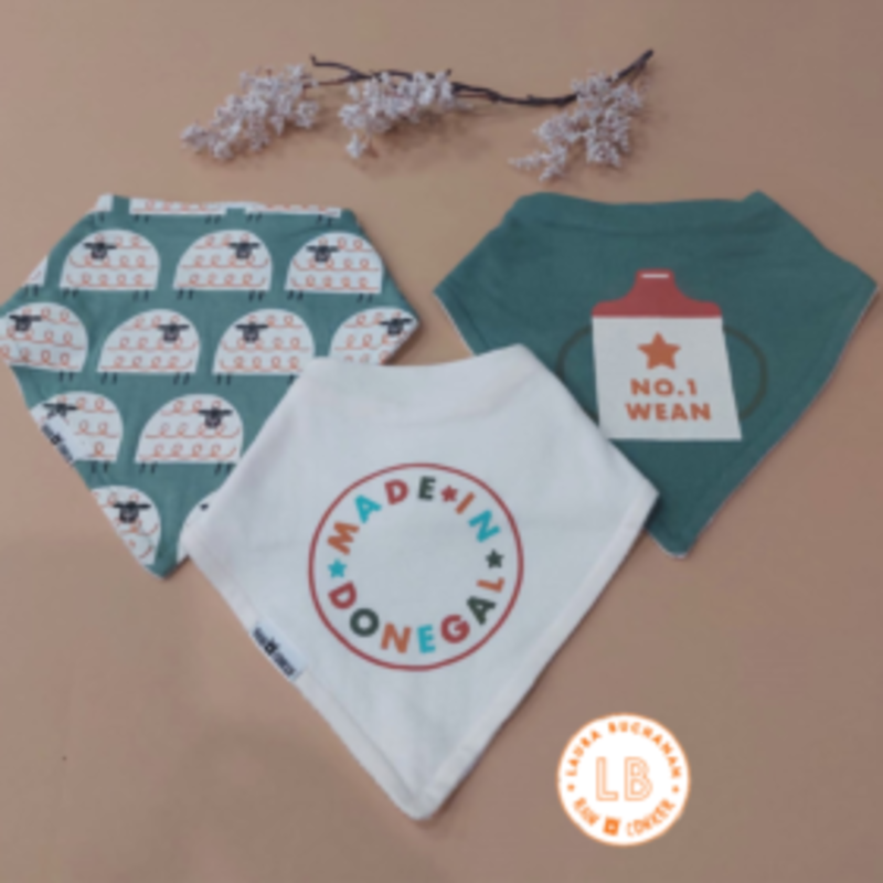Rain+Conker Rain+Conker 3 Pack Made In Donegal Bandana Bib