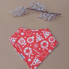 Rain+Conker Rain+Conker Red Christmas Bandana Bib