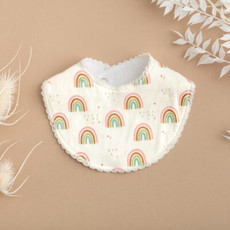 Rain+Conker Rain+Conker Pastel Raindow Frill Edge Bib