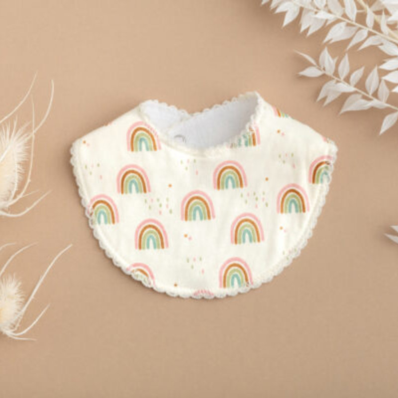 Rain+Conker Rain+Conker Pastel Raindow Frill Edge Bib