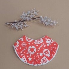 Rain+Conker Rain+Conker Red Christmas Pom Round Bib