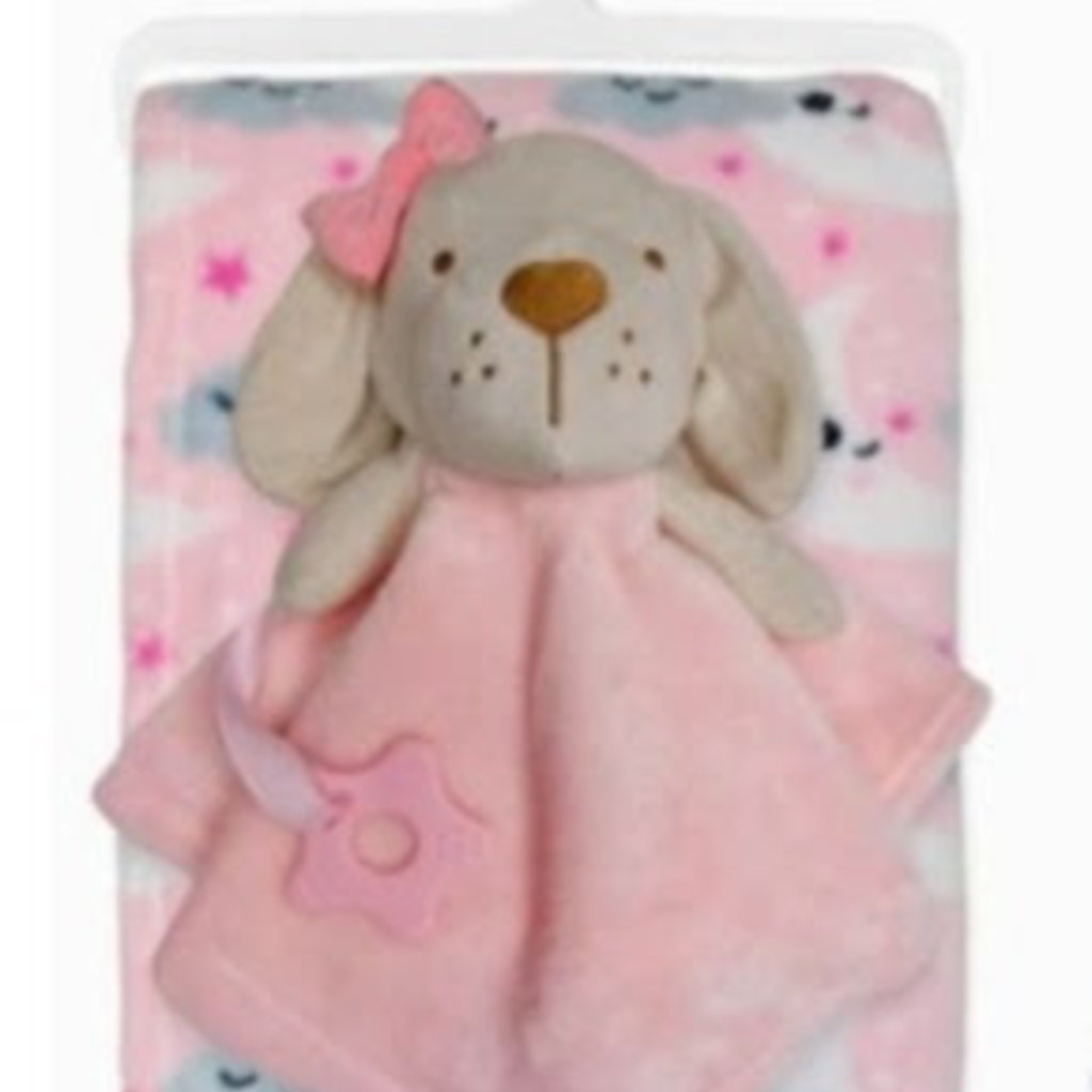 Baby Blanket & Puppy Comforter Set - Pink