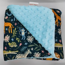 Little Love Little Love Blue Safari 5 point Travel Blanket