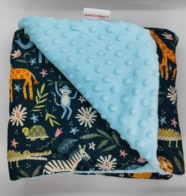 Little Love Little Love Blue Safari 5 point Travel Blanket
