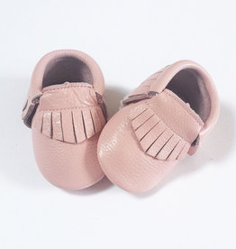 Rain+Conker Rain+Conker Pink Fringe with Bow Moccasins-Premium Leather- 18-24months(14cm)