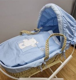 Cuddles Palm Moses Basket Blue Bear