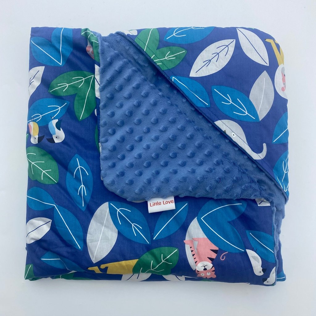 Little Love Little Love Blue  Animal Travel Blanket 3 Point