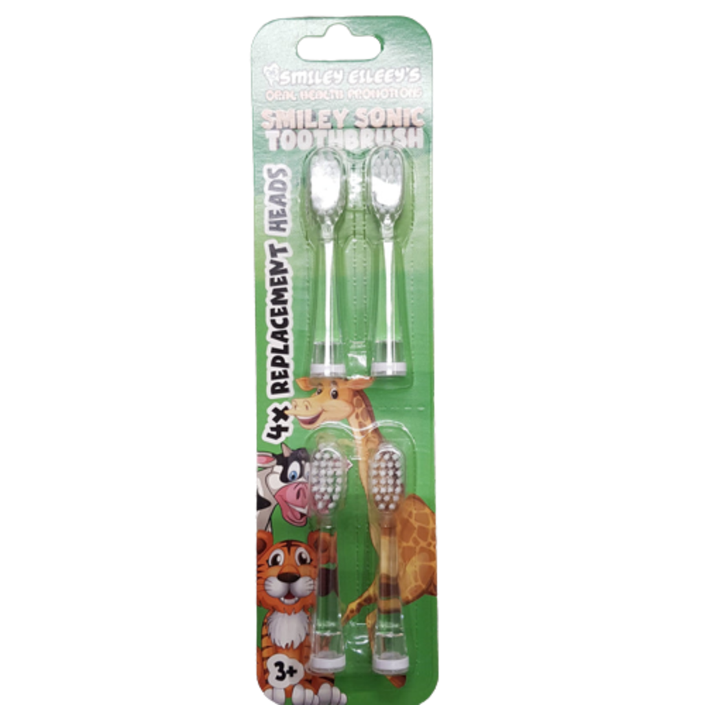 Smiley Eileey Smiley Eileey's Siley Sonic Toothbrush Junior Replacement Heads 4pk