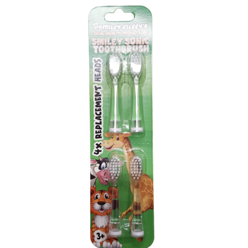 Smiley Eileey Smiley Eileey's Siley Sonic Toothbrush Junior Replacement Heads 4pk