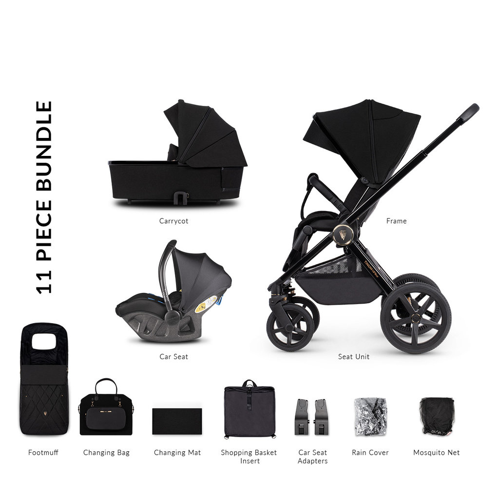 Venicci Venicci Tinum Upline All Black with Ultralite Car Seat