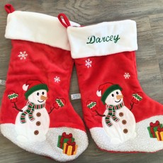 Snowman Fleece Christmas Stocking